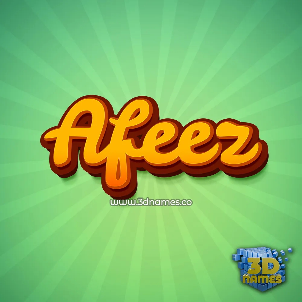 afeez in Green Rays style - 3D name wallpaper