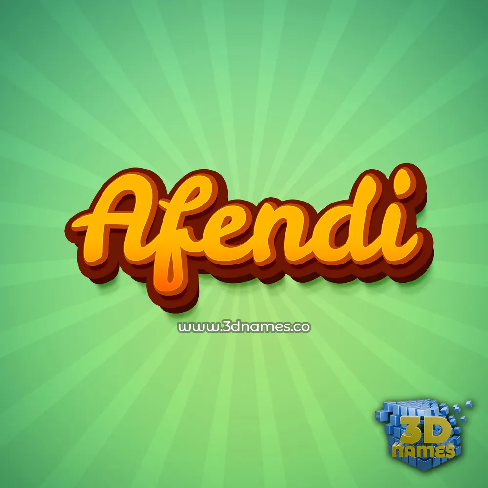 afendi in Green Rays style - 3D name wallpaper