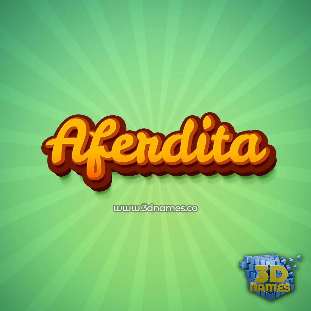 aferdita in Green Rays style - 3D name wallpaper