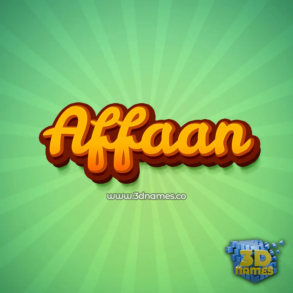 affaan in Green Rays style - 3D name wallpaper