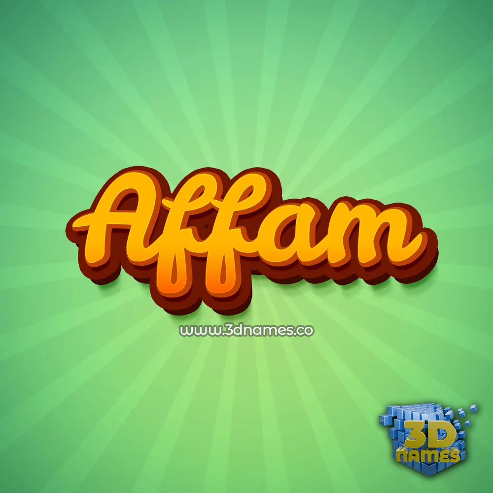 affam in Green Rays style - 3D name wallpaper