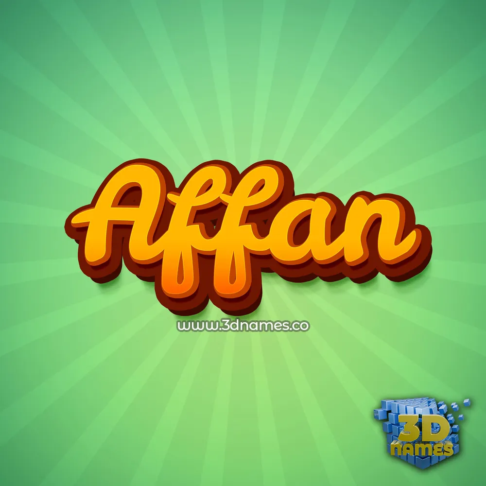 affan in Green Rays style - 3D name wallpaper