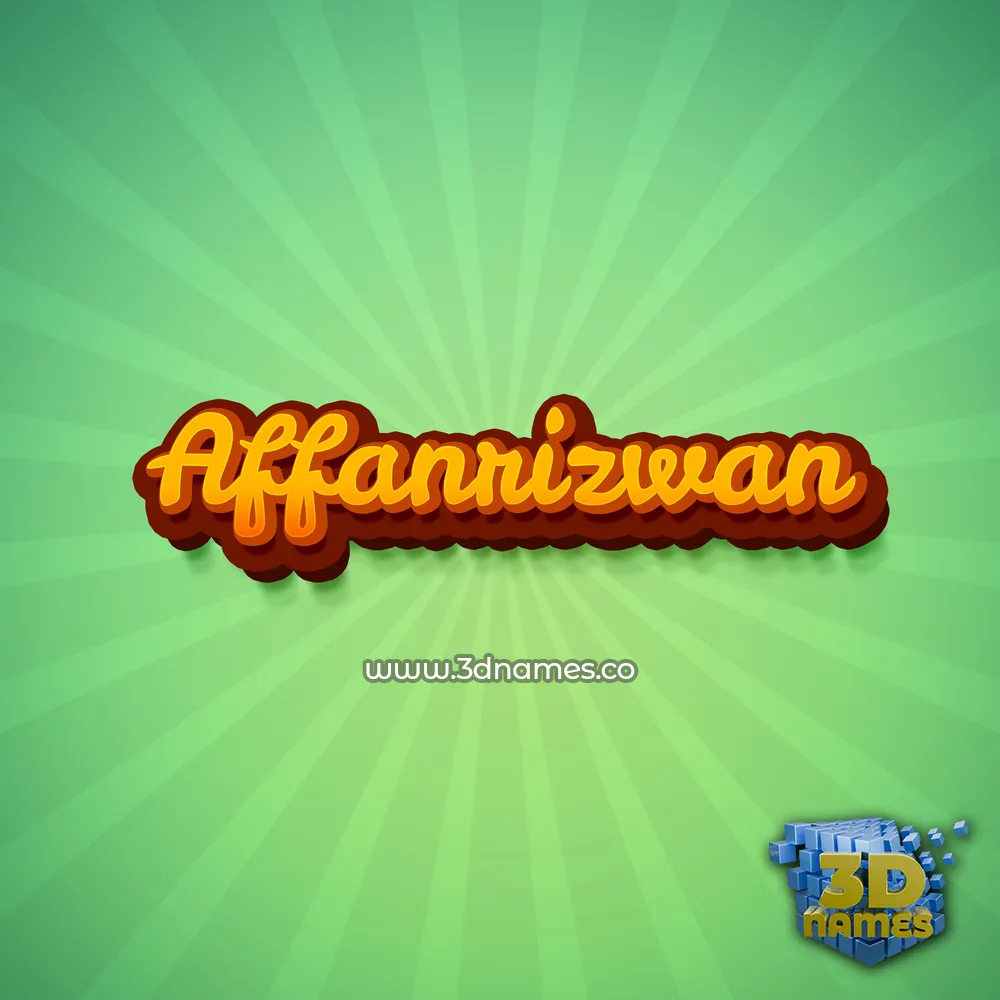 affanrizwan in Green Rays style - 3D name wallpaper