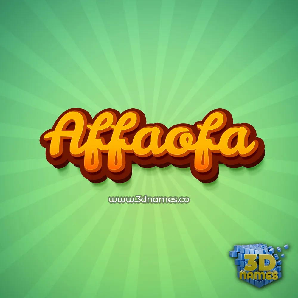 affaofa in Green Rays style - 3D name wallpaper