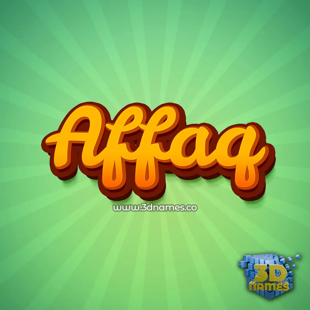 affaq in Green Rays style - 3D name wallpaper