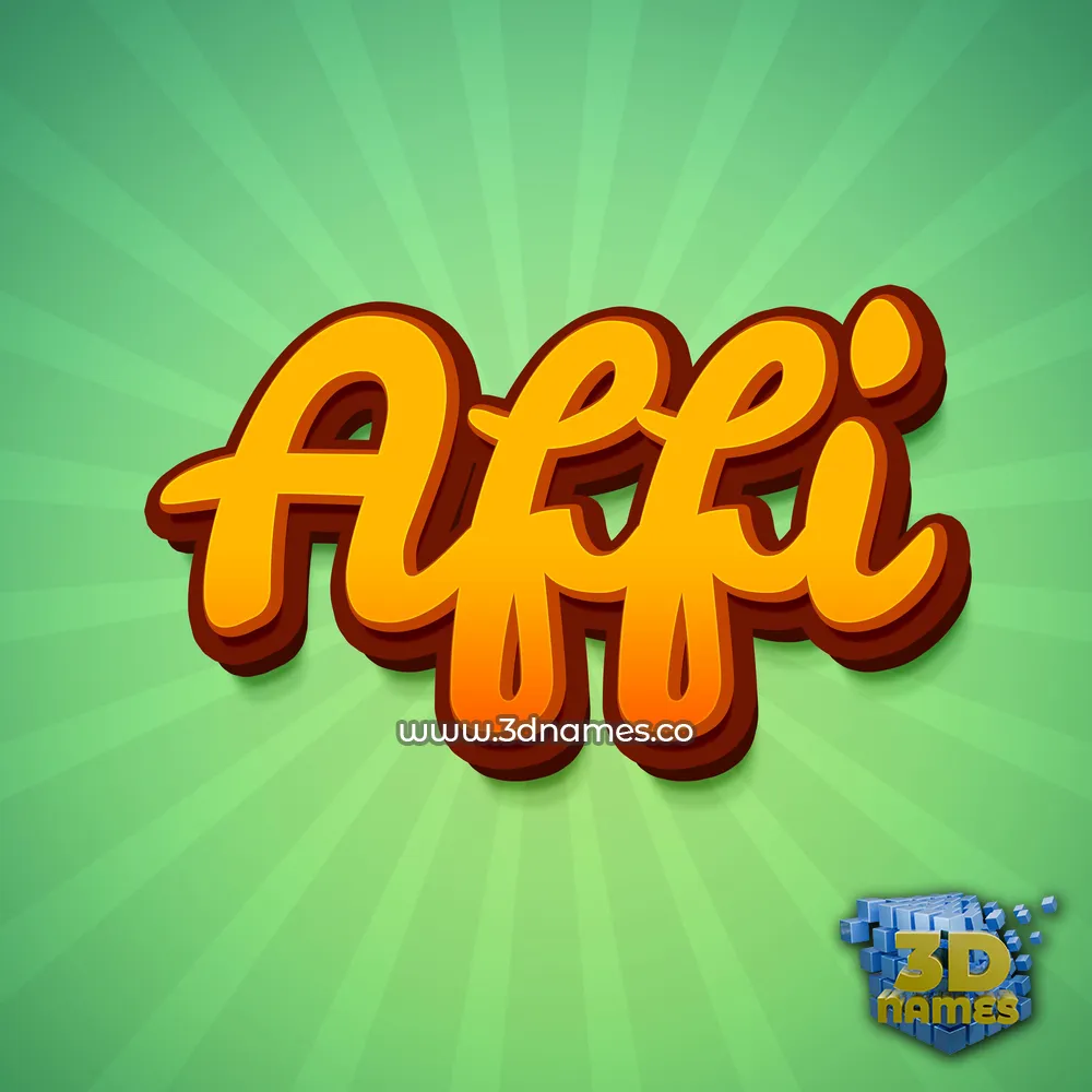 affi in Green Rays style - 3D name wallpaper