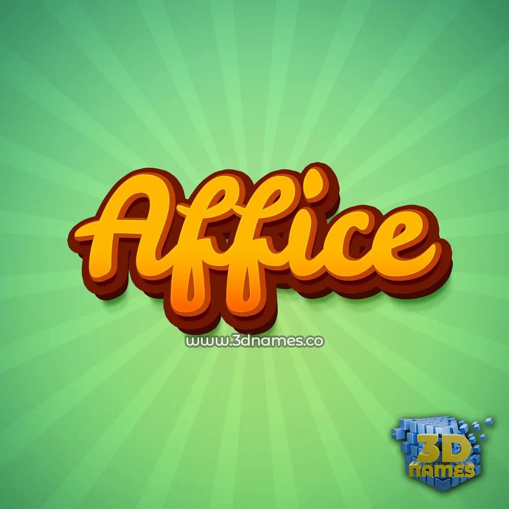 affice in Green Rays style - 3D name wallpaper