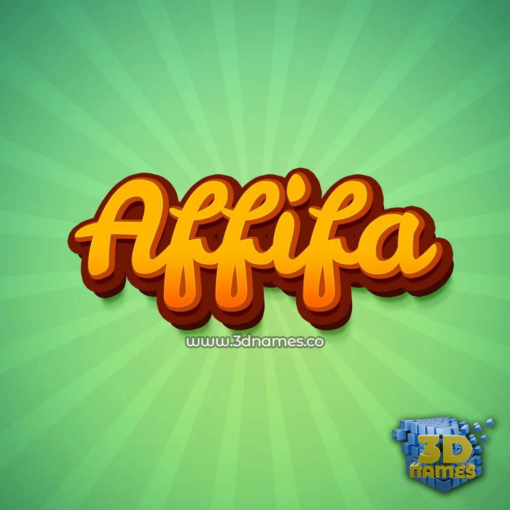 affifa in Green Rays style - 3D name wallpaper