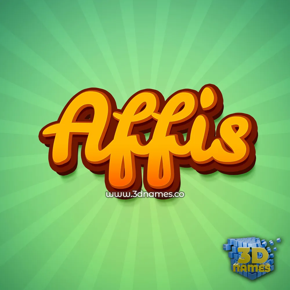 affis in Green Rays style - 3D name wallpaper