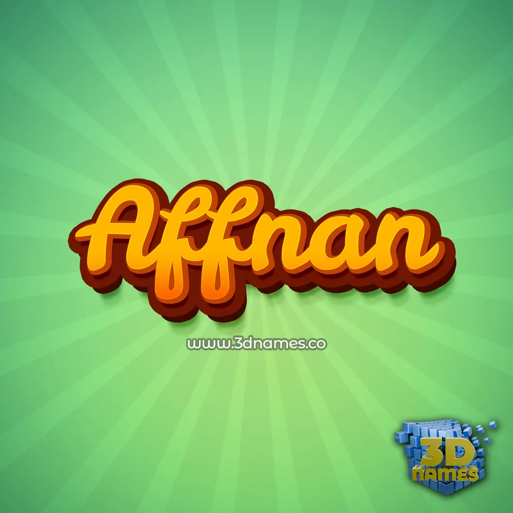 affnan in Green Rays style - 3D name wallpaper