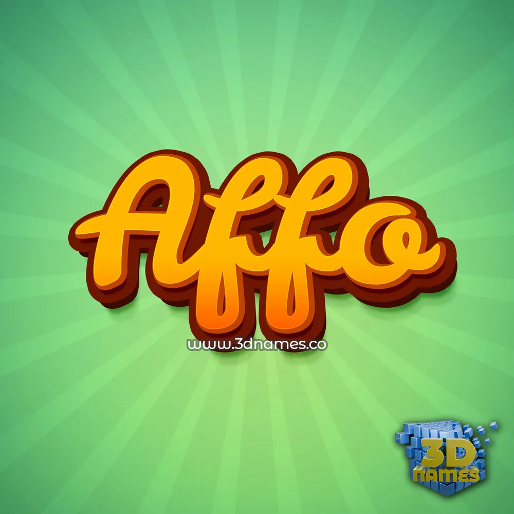affo in Green Rays style - 3D name wallpaper