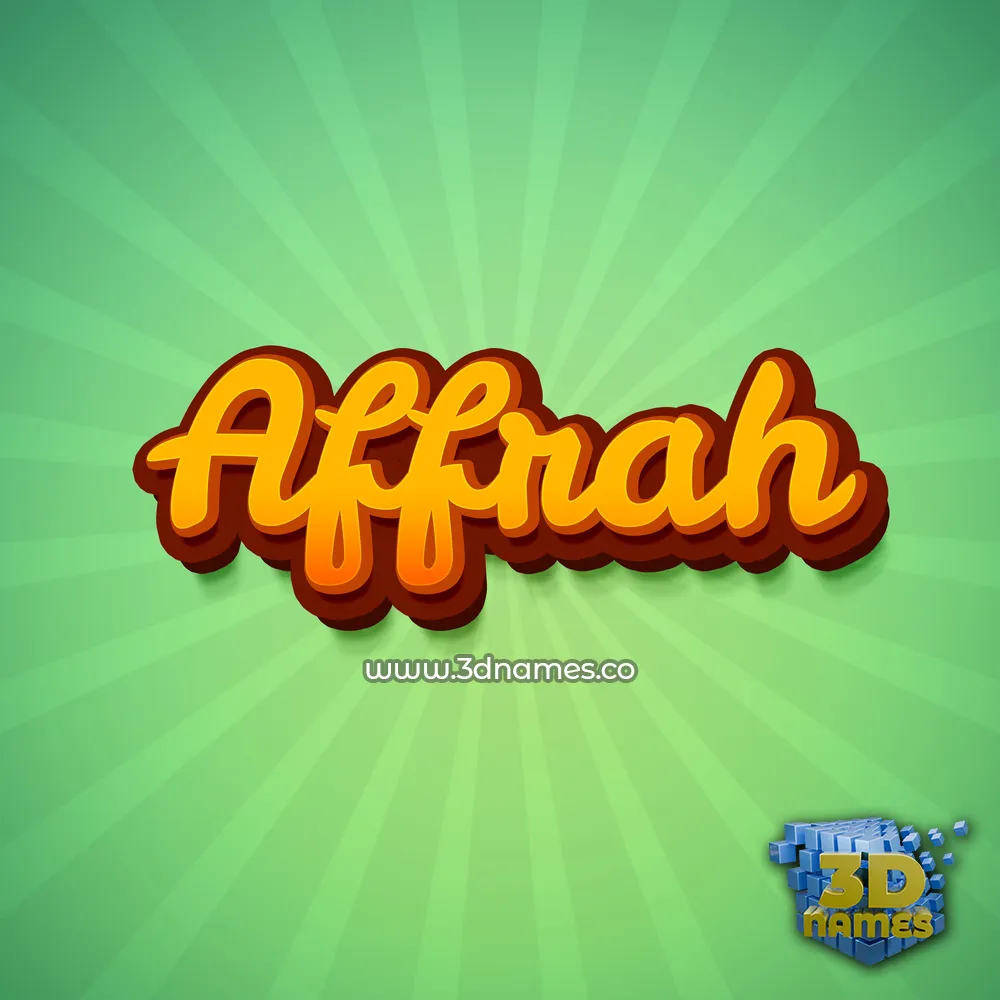 affrah in Green Rays style - 3D name wallpaper