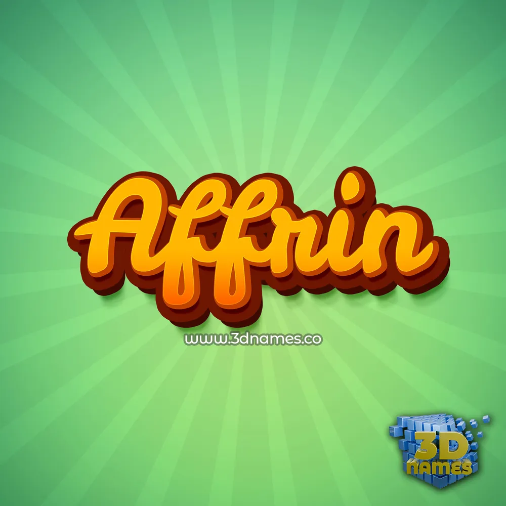 affrin in Green Rays style - 3D name wallpaper