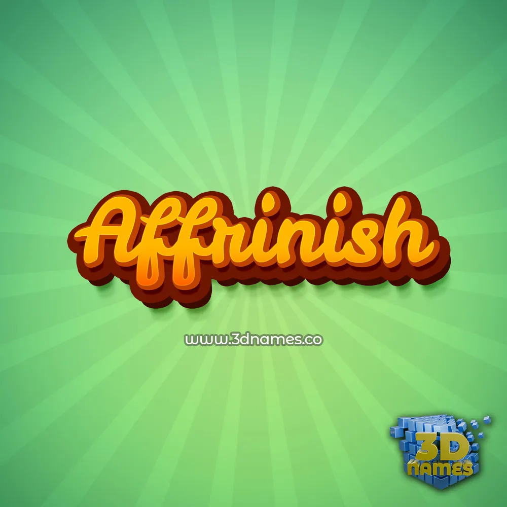 affrinish in Green Rays style - 3D name wallpaper