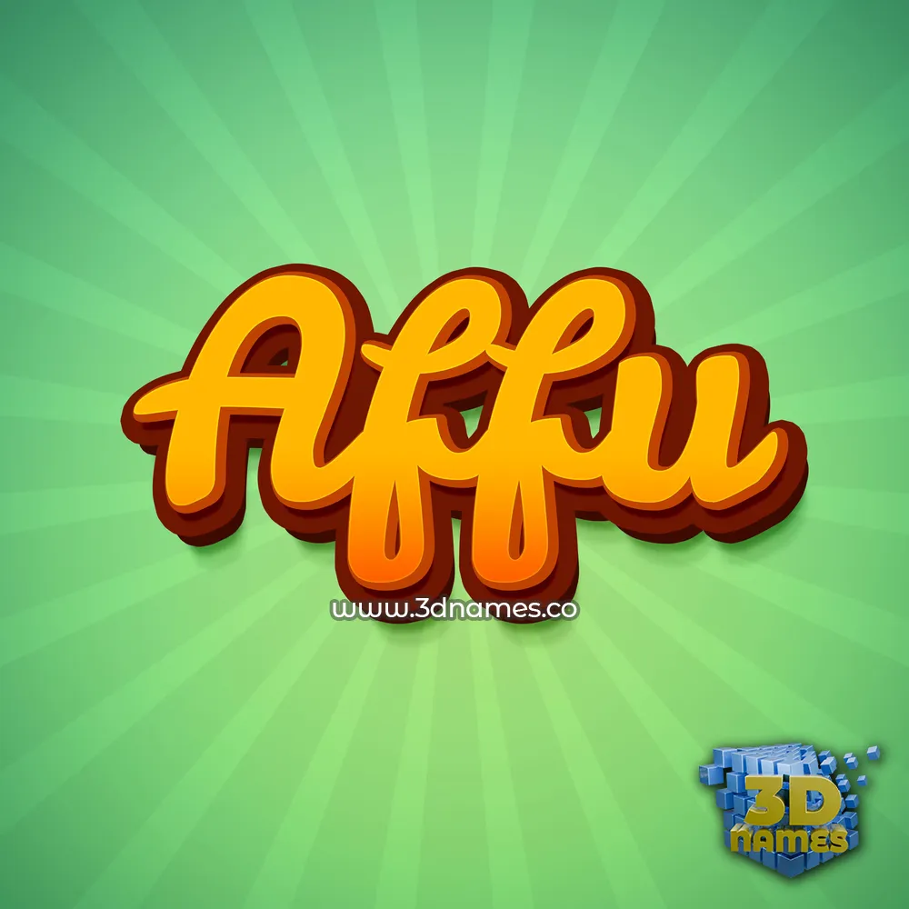 affu in Green Rays style - 3D name wallpaper