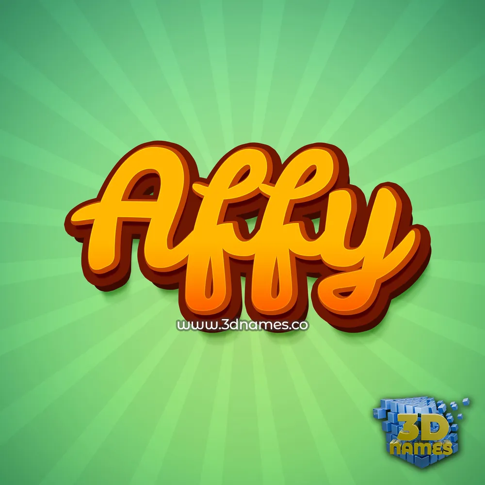 affy in Green Rays style - 3D name wallpaper