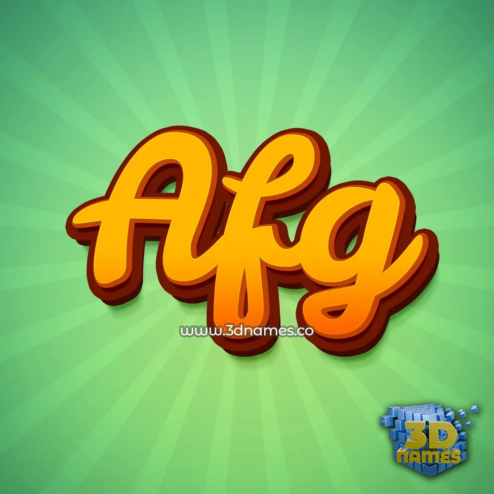 afg in Green Rays style - 3D name wallpaper