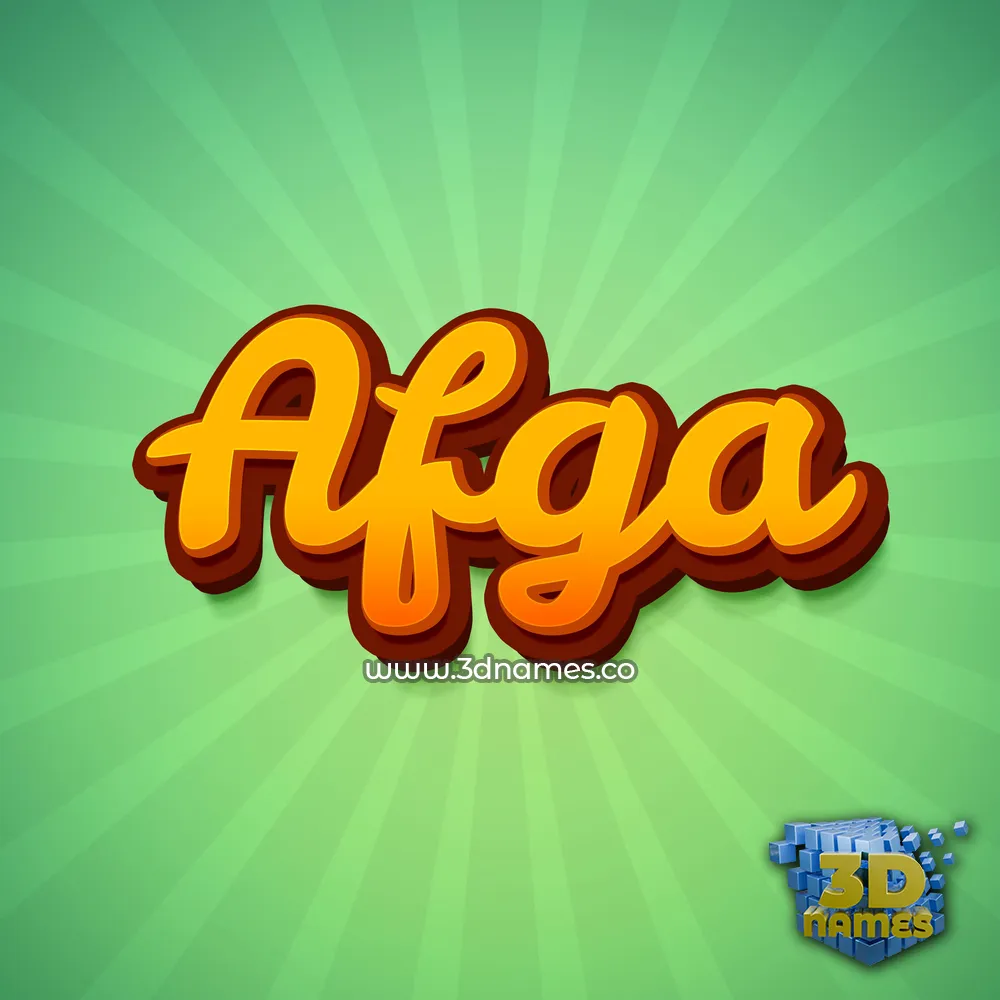afga in Green Rays style - 3D name wallpaper