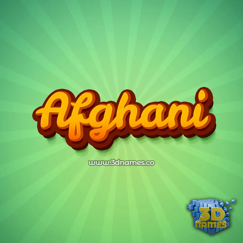 afghani in Green Rays style - 3D name wallpaper