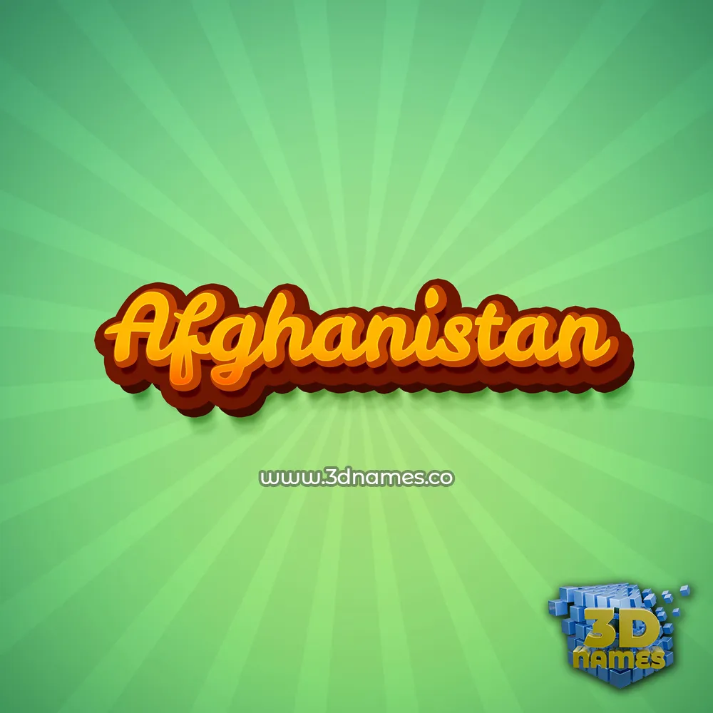 afghanistan in Green Rays style - 3D name wallpaper