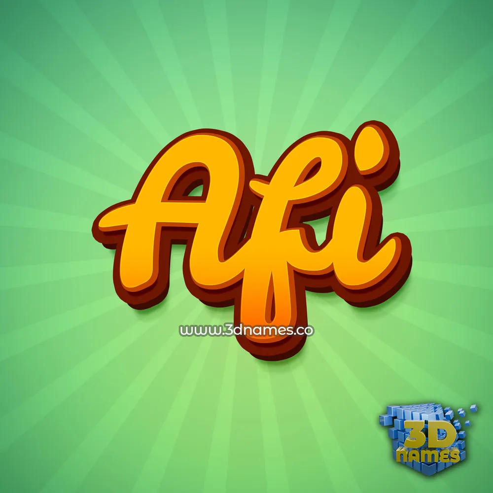 afi in Green Rays style - 3D name wallpaper