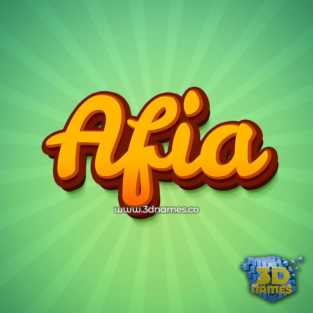 afia in Green Rays style - 3D name wallpaper