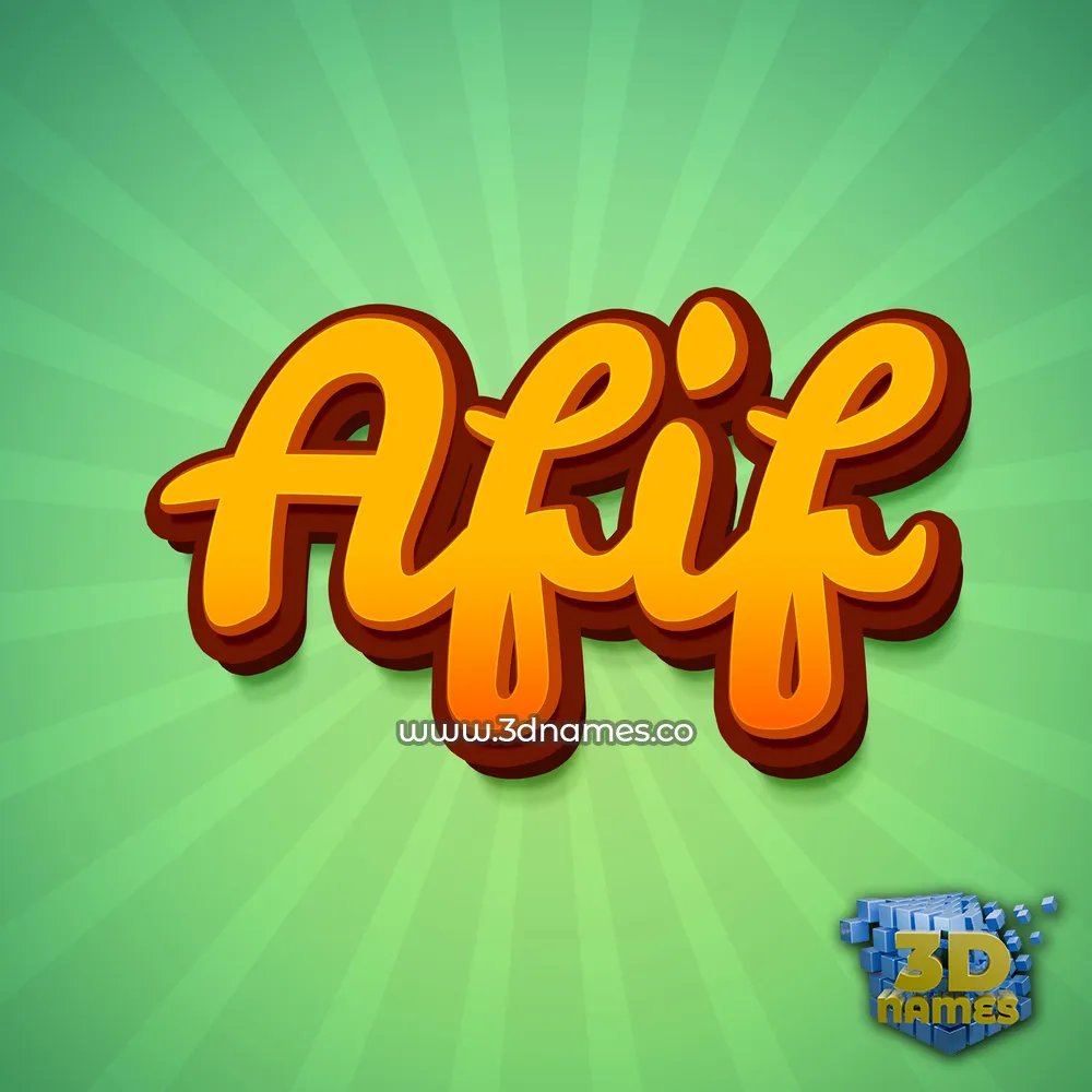 afif in Green Rays style - 3D name wallpaper