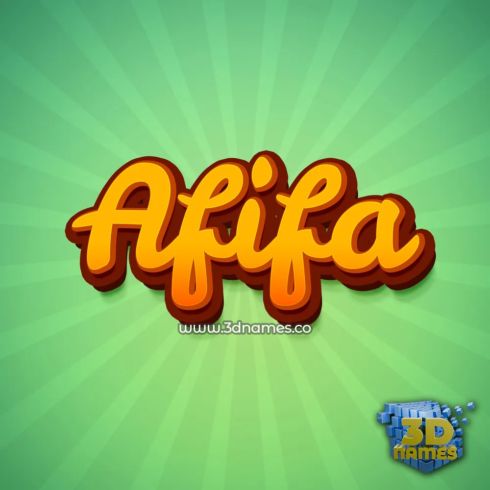 afifa in Green Rays style - 3D name wallpaper