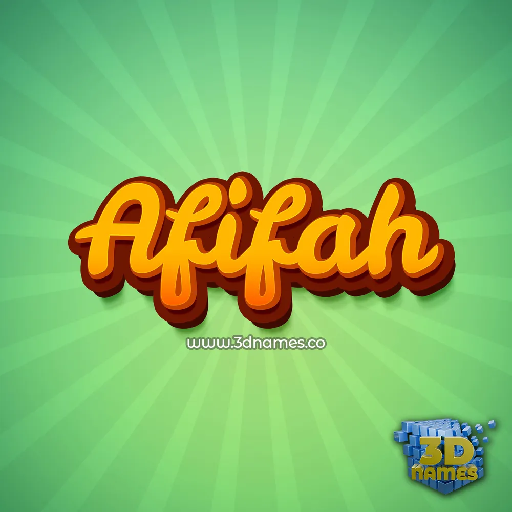 afifah in Green Rays style - 3D name wallpaper