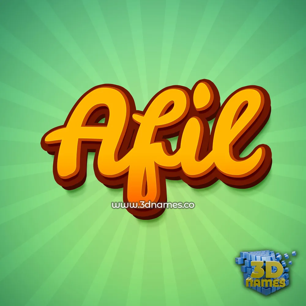 afil in Green Rays style - 3D name wallpaper