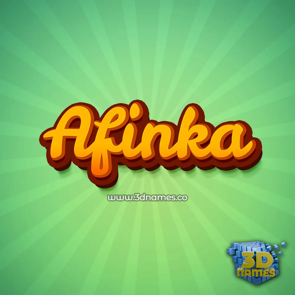 afinka in Green Rays style - 3D name wallpaper