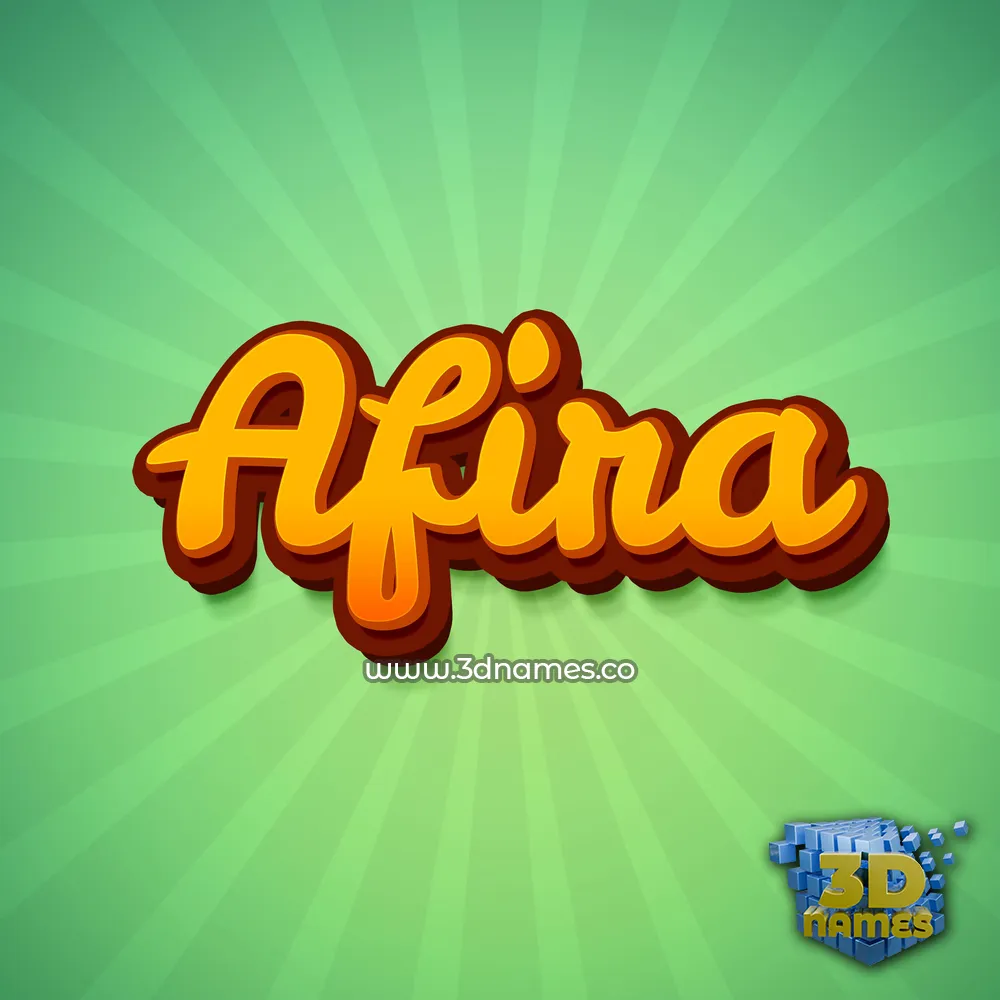 afira in Green Rays style - 3D name wallpaper