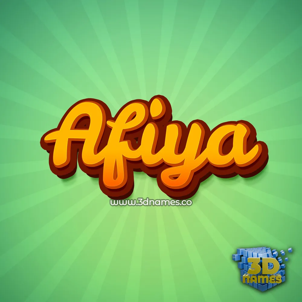 afiya in Green Rays style - 3D name wallpaper