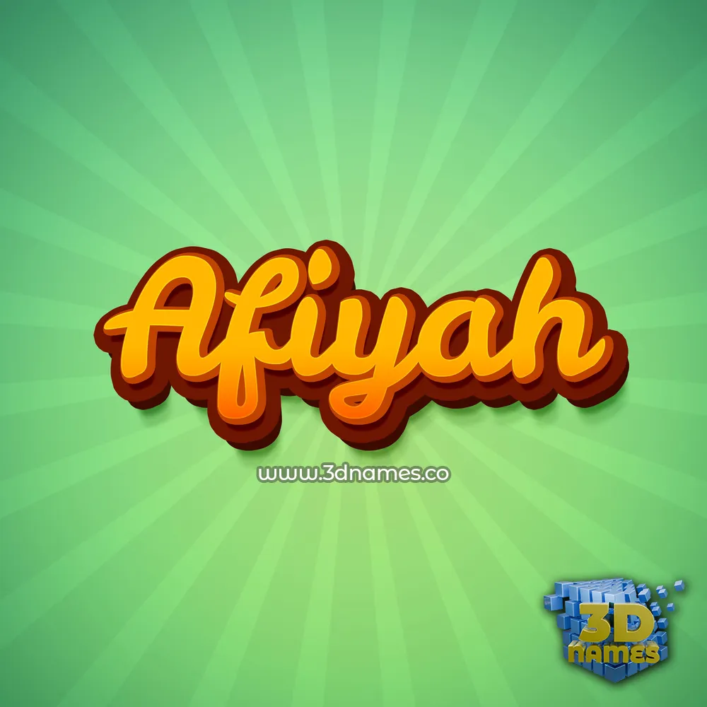 afiyah in Green Rays style - 3D name wallpaper