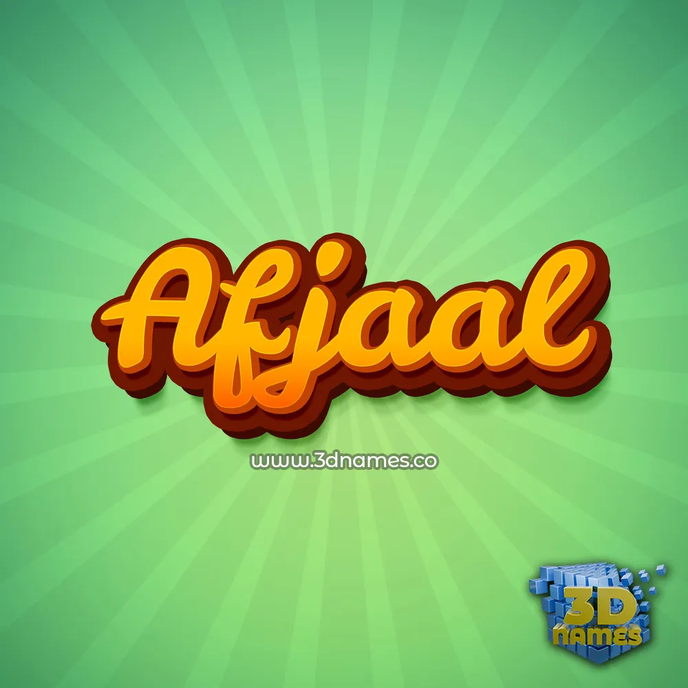 afjaal in Green Rays style - 3D name wallpaper