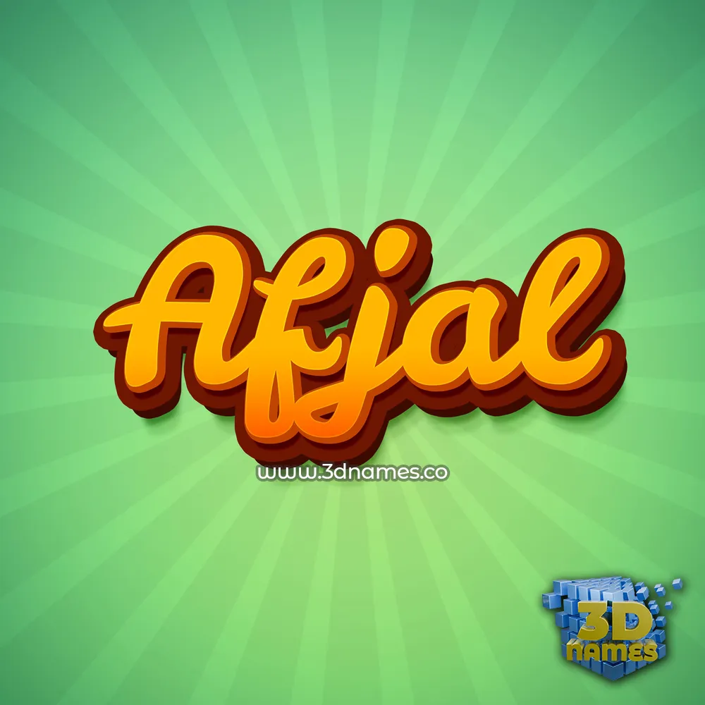 afjal in Green Rays style - 3D name wallpaper