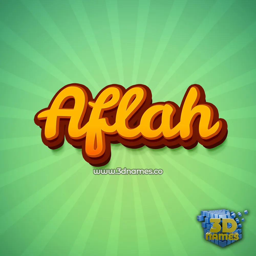 aflah in Green Rays style - 3D name wallpaper