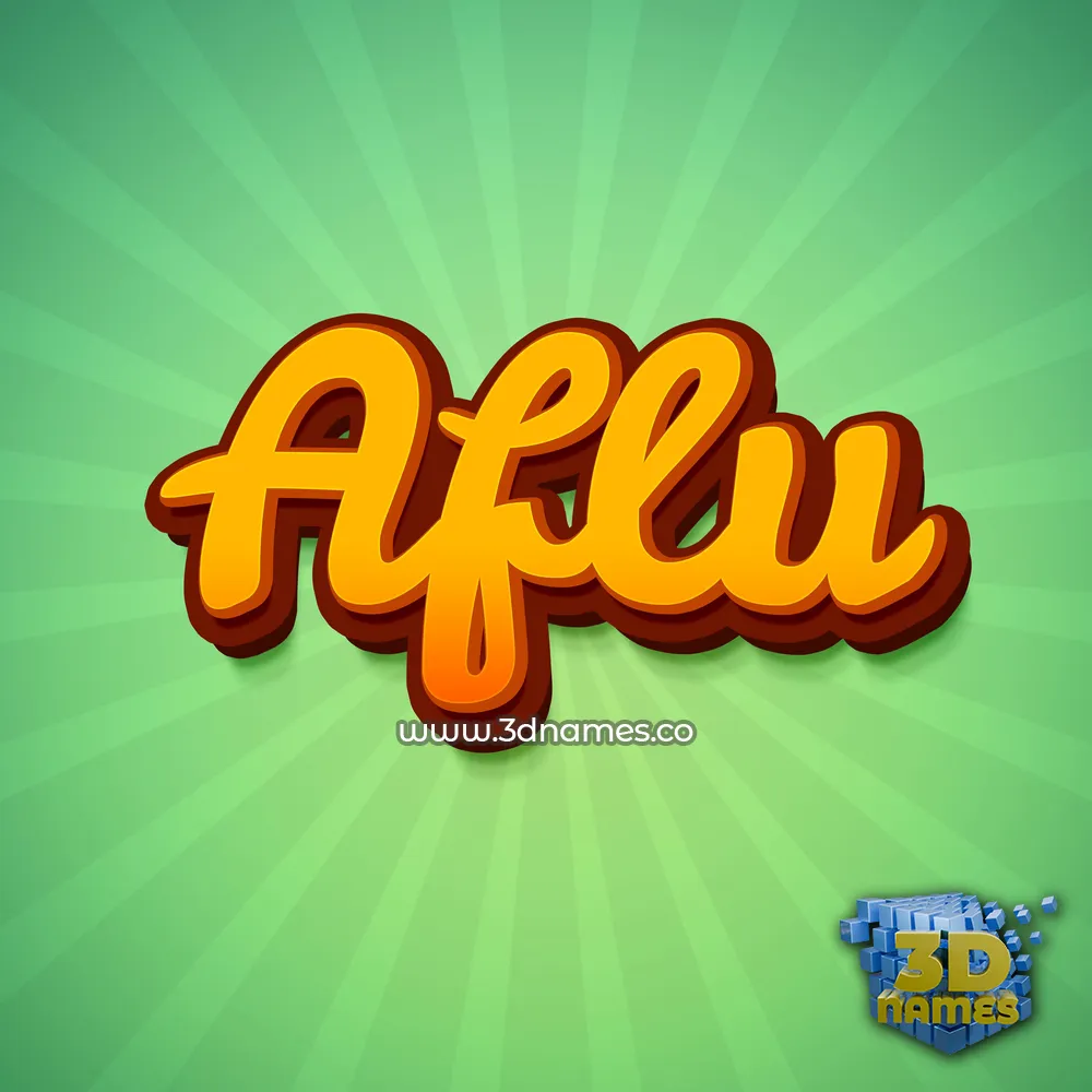 aflu in Green Rays style - 3D name wallpaper