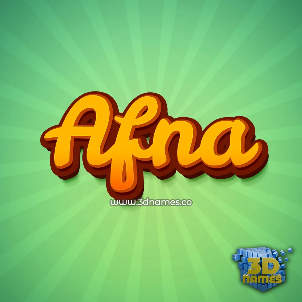 afna in Green Rays style - 3D name wallpaper