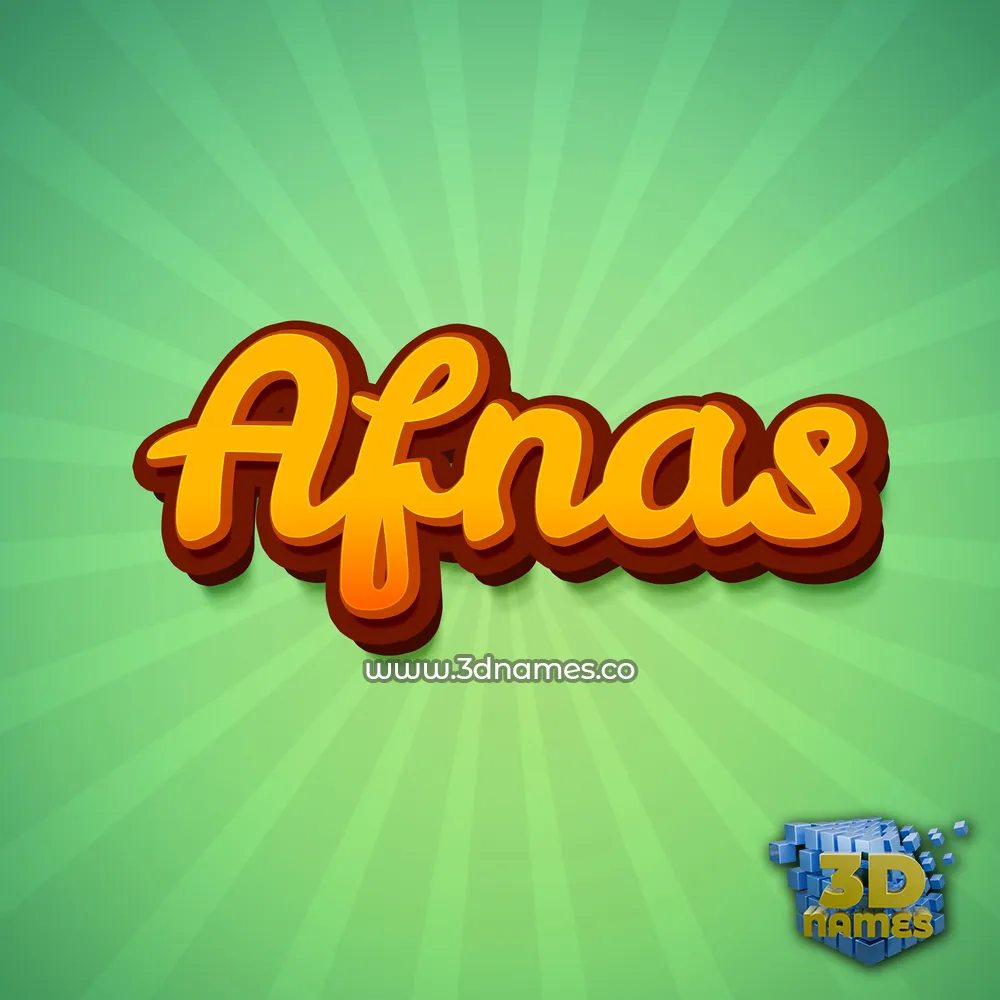afnas in Green Rays style - 3D name wallpaper