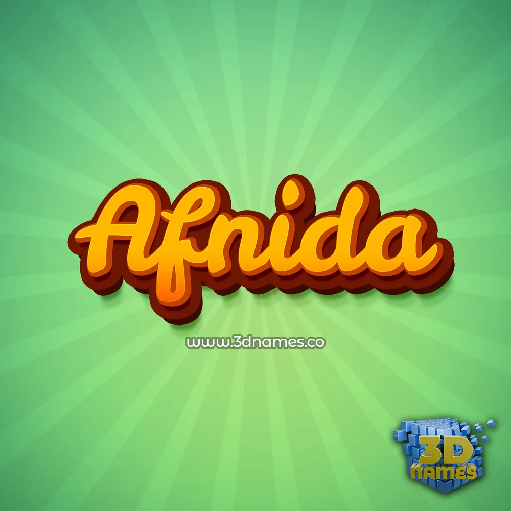 afnida in Green Rays style - 3D name wallpaper
