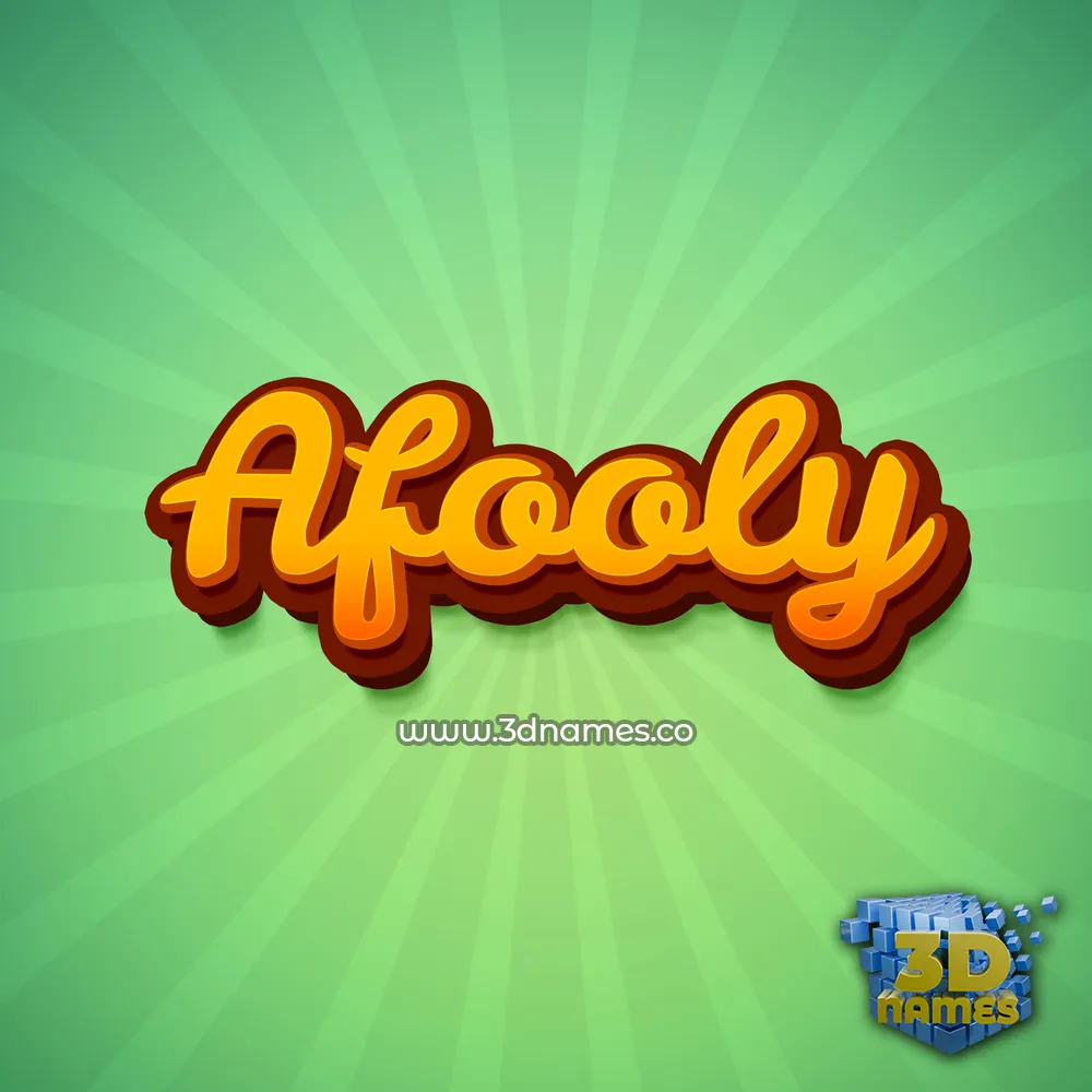 afooly in Green Rays style - 3D name wallpaper