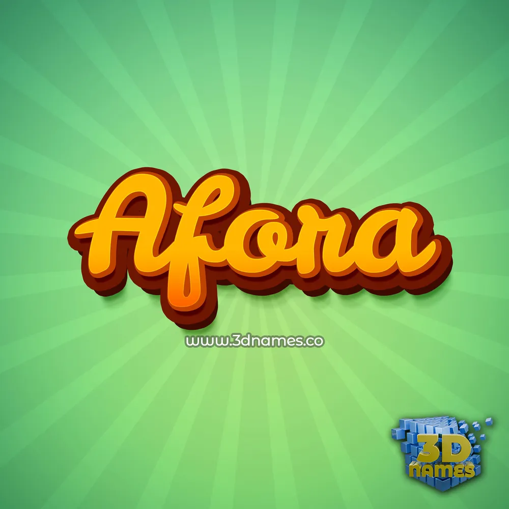 afora in Green Rays style - 3D name wallpaper