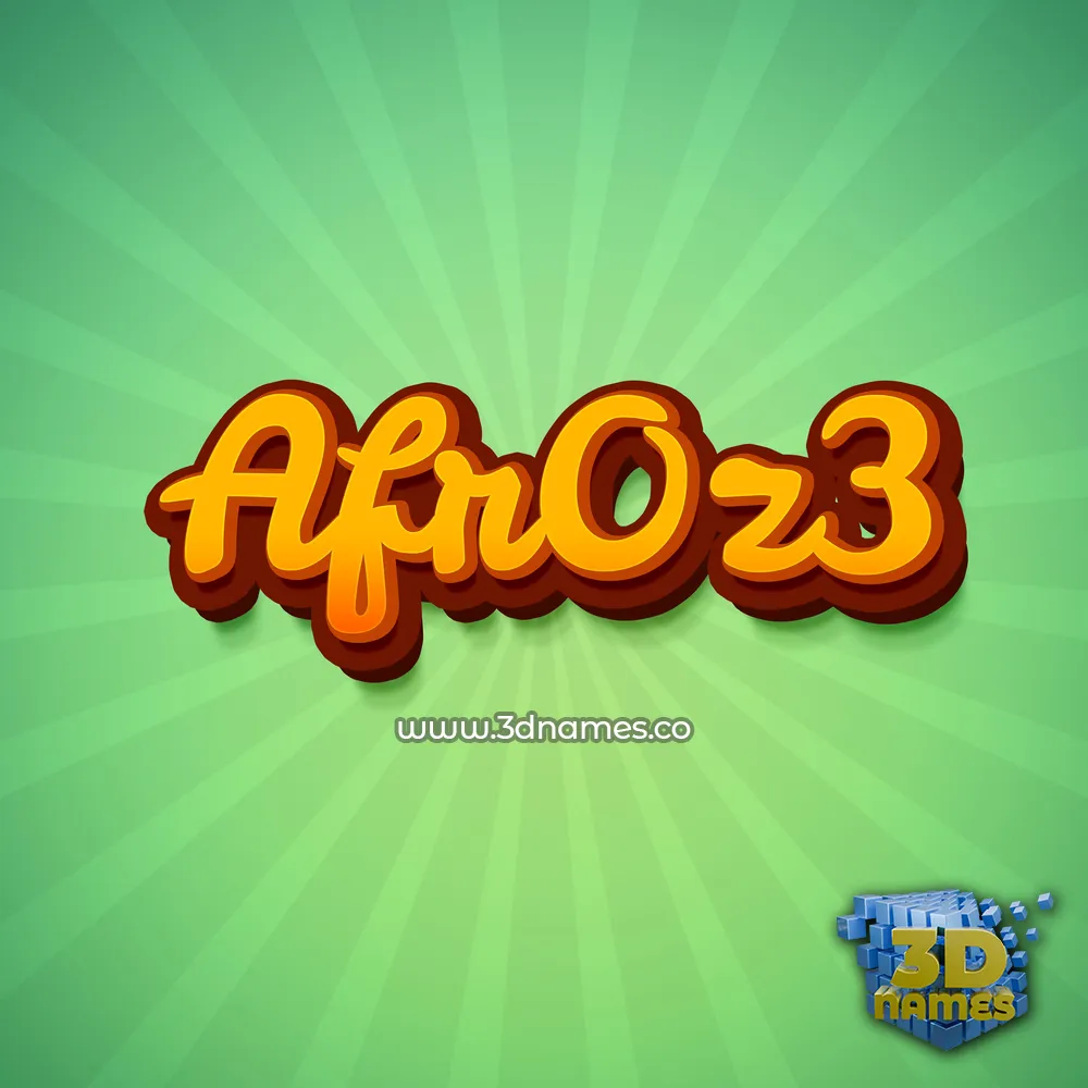 afr0z3 in Green Rays style - 3D name wallpaper