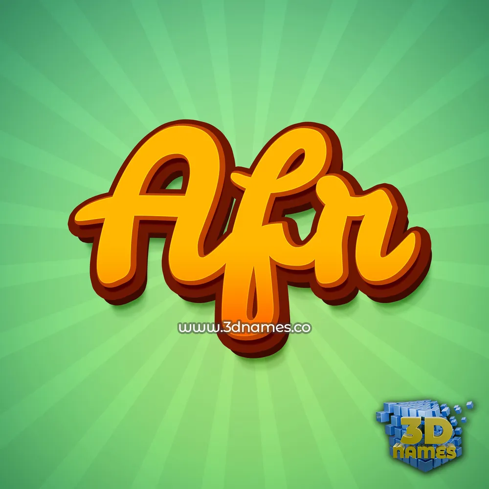 afr in Green Rays style - 3D name wallpaper