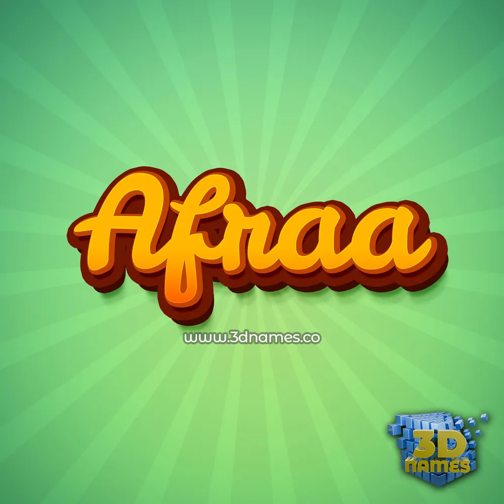 afraa in Green Rays style - 3D name wallpaper