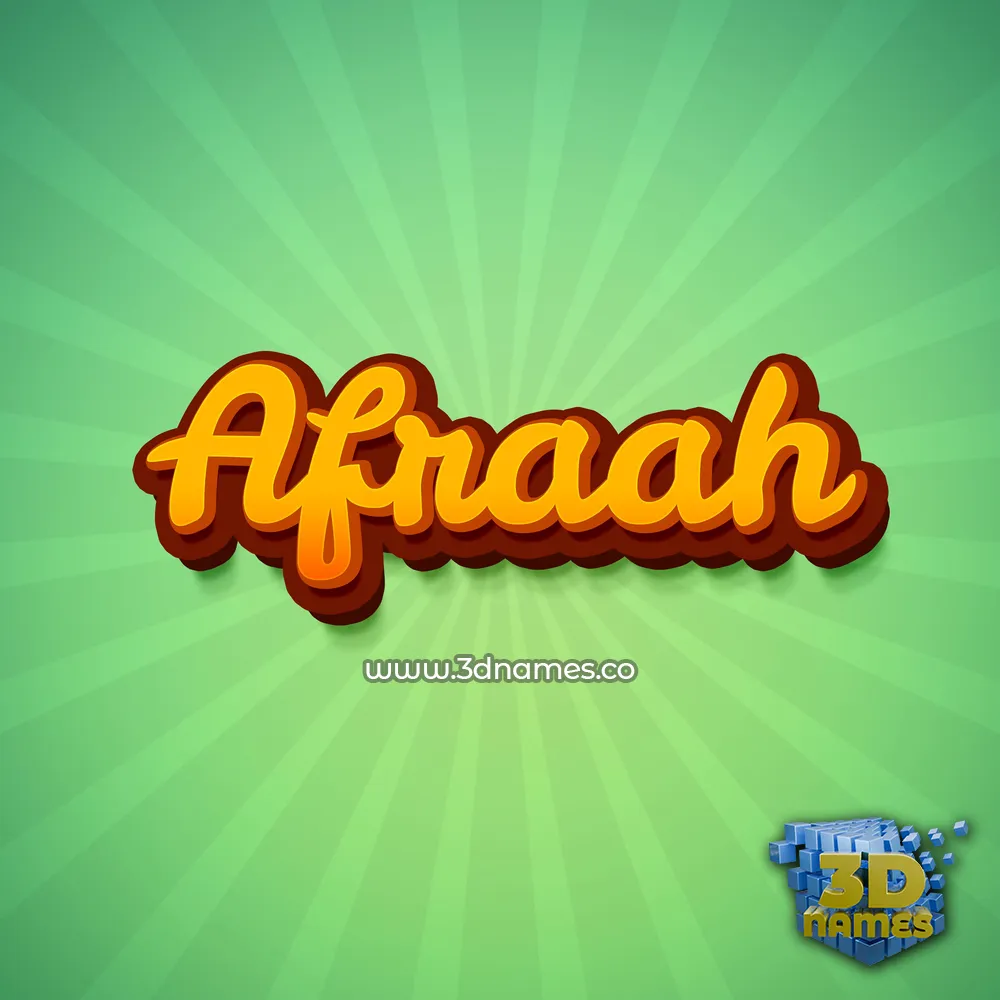afraah in Green Rays style - 3D name wallpaper