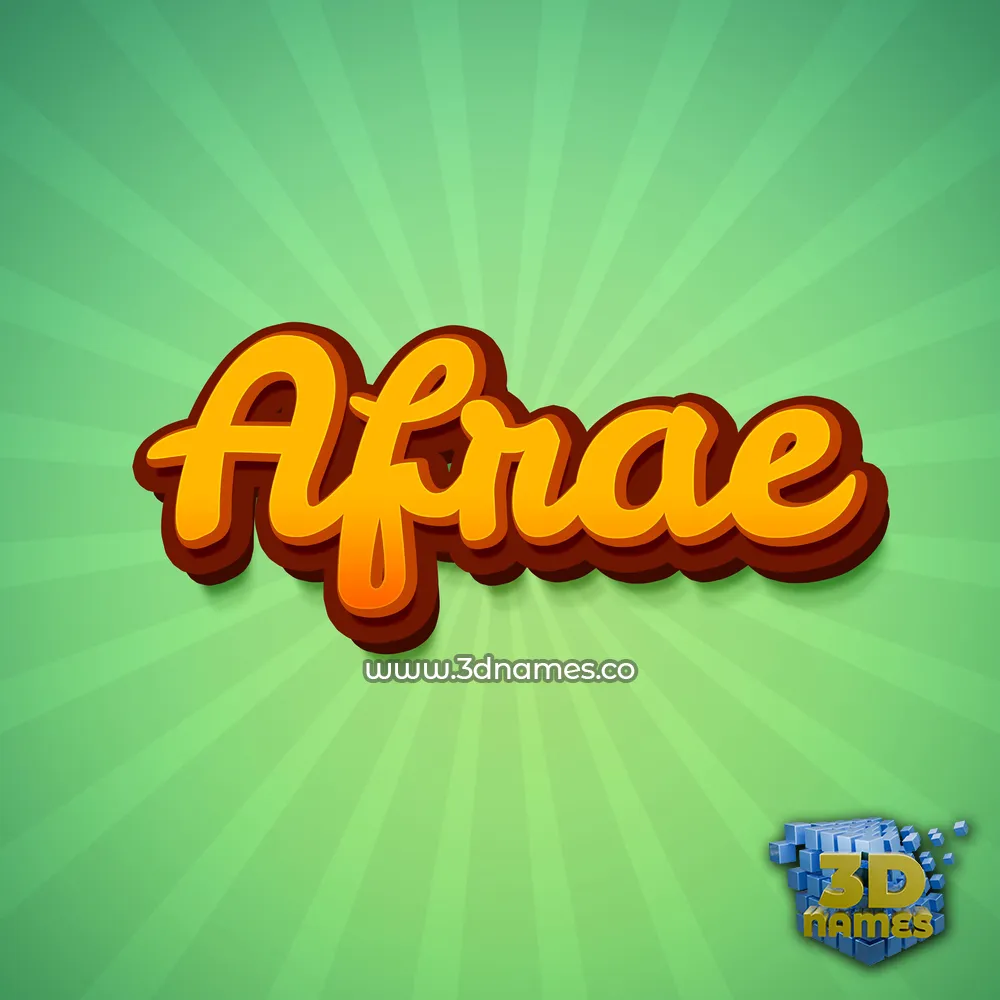 afrae in Green Rays style - 3D name wallpaper