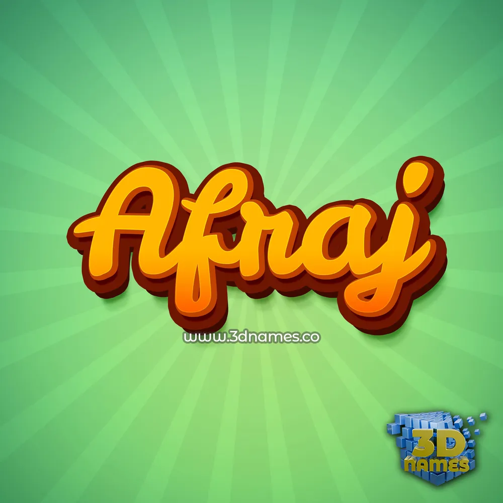 afraj in Green Rays style - 3D name wallpaper