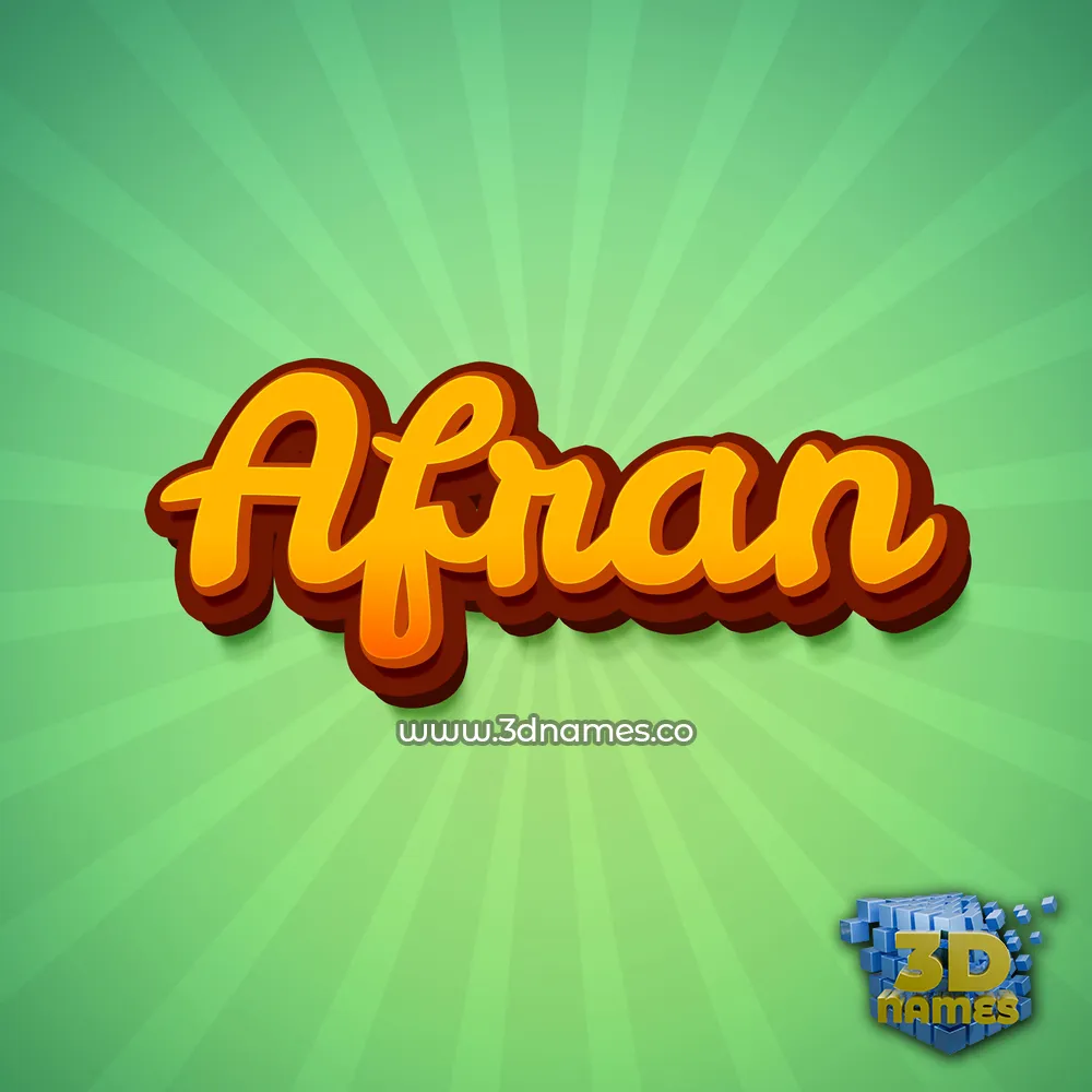 afran in Green Rays style - 3D name wallpaper